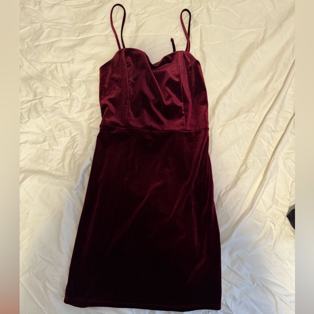 Red velvet dress
